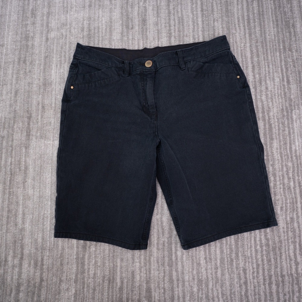 Chico's So Slimming Bermuda Shorts Women 0.5 US 6 Black Excellent Stretch Pocket